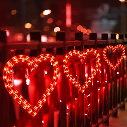 Illumination de fenêtre Saint-Valentin avec grand cœur LED rouge - 4