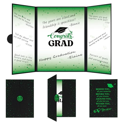 Image of Vlipoeasn Green 2026 Graduation Party Decorations 2026 College /High School Graduation Decorations Party Supplies, Black and Green Class of 2026 Congrats Grad Backdrop Banner Signature Book