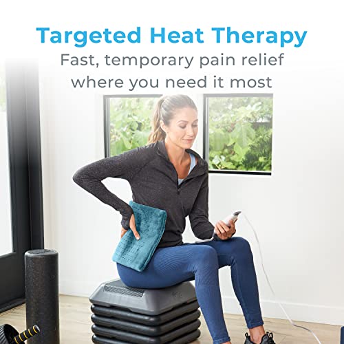 Pure Enrichment® PureRelief XL Heating Pad - 12" x 24" Electric Heating Pad for Back Pain & Cramps, 6 Heat Settings, Soft Machine Wash Fabric, Auto-Off & Moist Heat (Blue) - Image 3