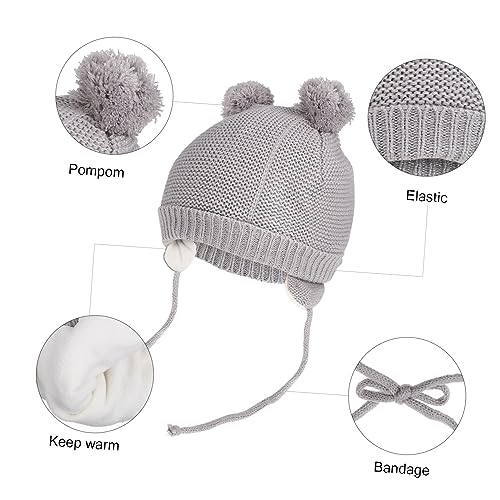 PartyKindom Winter Hat and Mittens Fleece Lined Warm Cap with Gloves for Boys and Winter Accessories for2