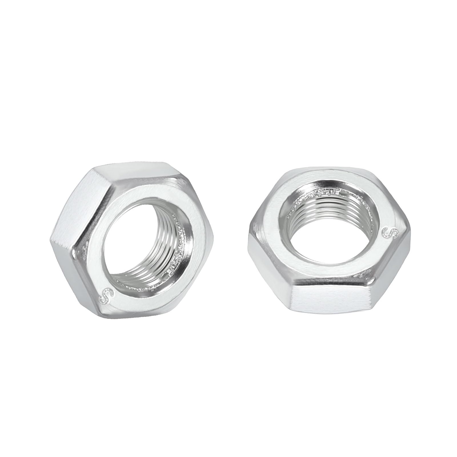 Kozelo 1pcs Hex Nuts - [M10-1mm] Carbon Steel (Grade 8) Hardware Metric Fine Thread Metal Nuts for Heavy Structural Machinery Fastening, Zinc Plating Finish, Blue Silver