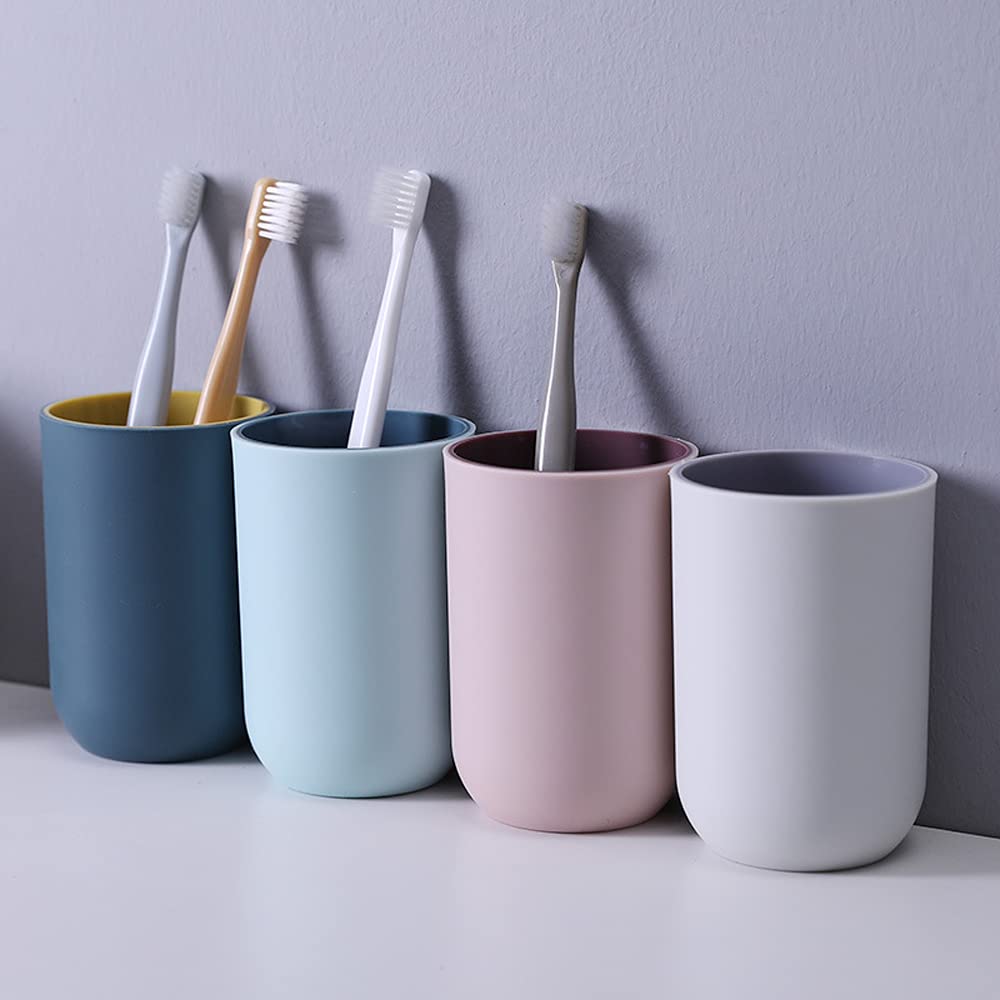Set 4 Tazze Porta Spazzolini Da Denti – Bicchieri Portatili Per Bagno E Viaggio – Leggeri E Resistenti