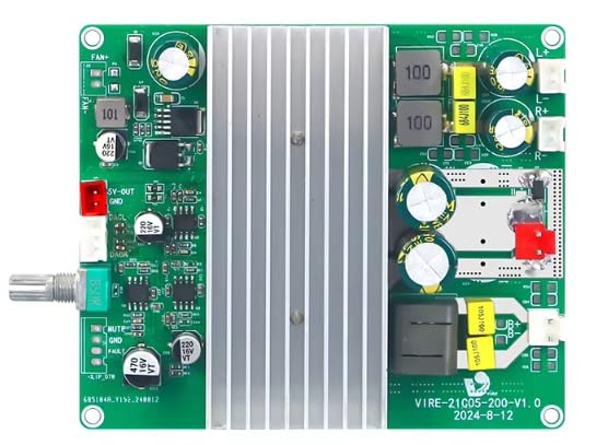 Image of VIRE 2.1 Channel Class D Amplifier Board 2x50W + 200W Subwoofer - TPA3251 with NE5532 Low-Pass Filter for Home Theatre, Active 2.1 Speaker Cabinets and DIY Audio Builds (Model VIRE-21C050-200 V1.0)