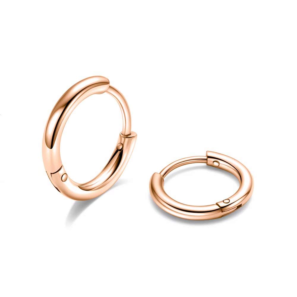 Yesteel316L Surgical Steel Hoop Earrings, 6mm-20mm Huggie Earrings Men Hypoallergenic, Small Sleeper Mens Hoop Earring Cartilage Earring for Women 20G 18G