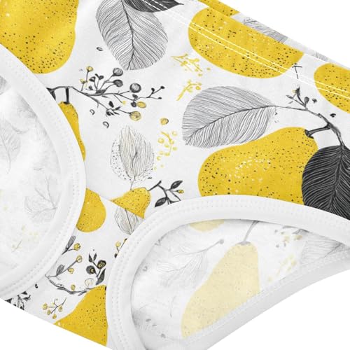 Wusikd Yellow Pears Girls' Underwear Cotton Girls Briefs Soft Toddler Underwear 2T4