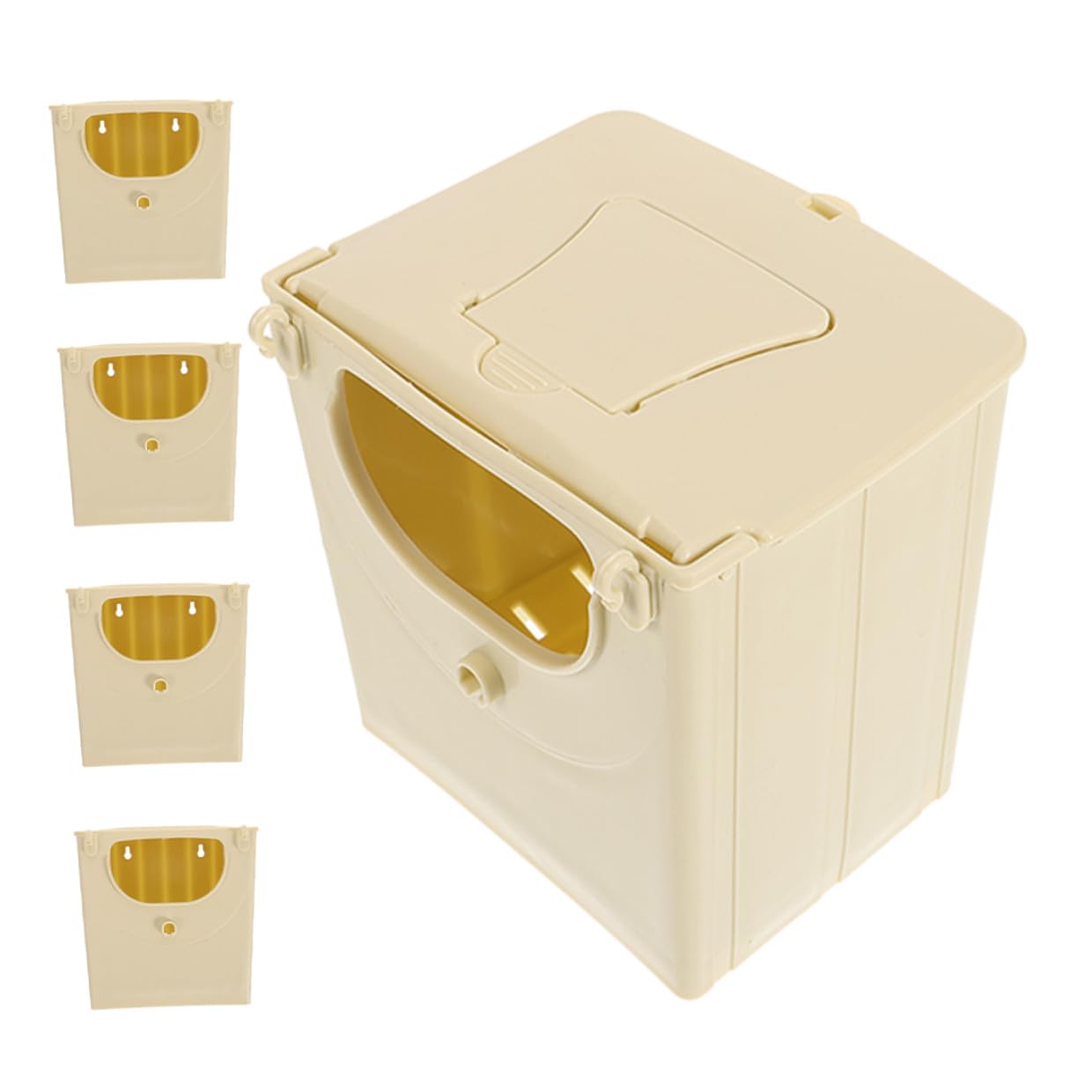 Alipis Caja Nido para Periquitos de Plástico Resistente 5 Piezas, Casa de Pájaros Pequeños para Cría en Jaulas, Nido Plástico para Incubación y Reproducción de Aves Domésticas