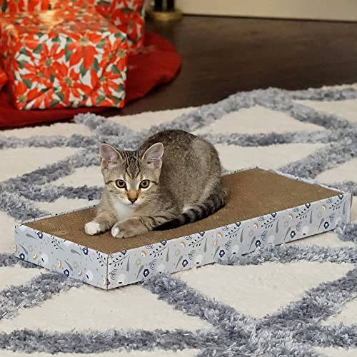 Image of Furhaven Holiday Classic Reversible Corrugated Cat Scratcher Pad w / Catnip - Hanukkah Print, One Size