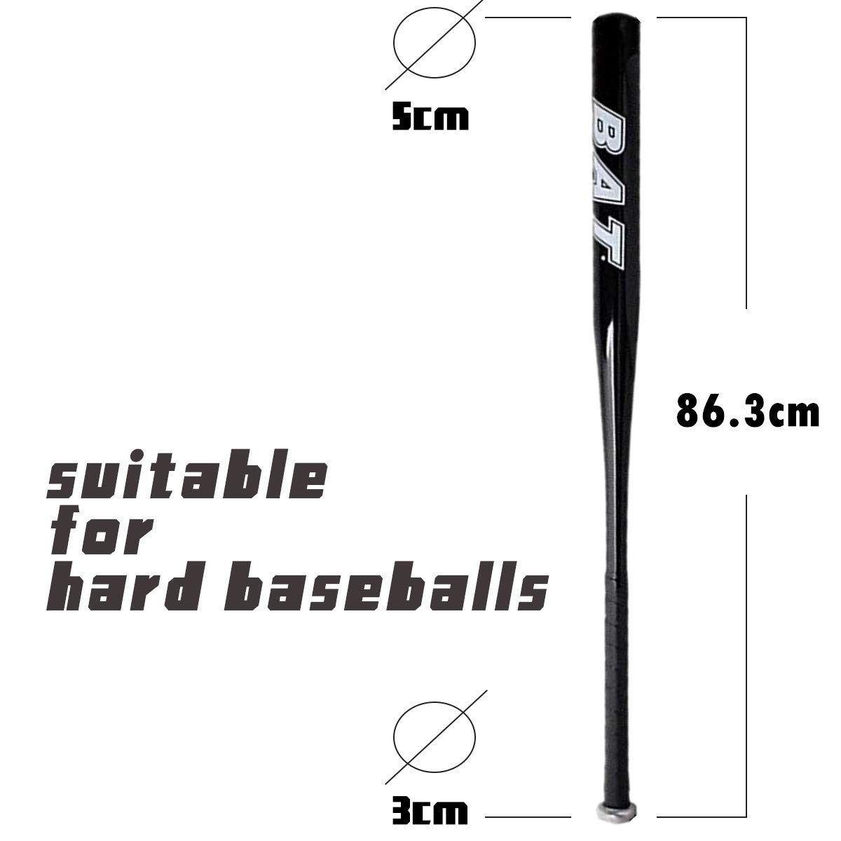 Batte De Baseball H-O 86cm (34 Pouces) - Aluminium - Bleu/Noir/Argent - Choix Couleur