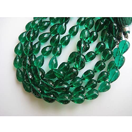 Perles en quartz vert émeraude de qualité supérieure 8x12mm en forme de goutte