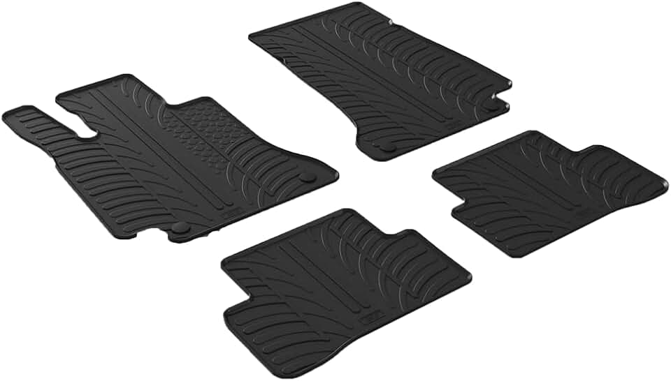Gledring USA Custom Fit All-Weather Rubber Floor Mats Intended for Mercedes C Class W205 2015-2020, No Trimming Required, Tailored Custom Fit, Protects from Rain, Mud, &amp; Snow