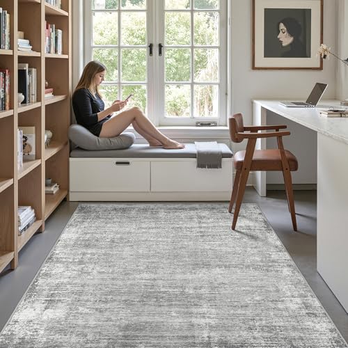 zesthome 4x6 Area Rugs, Washable Rugs for Living Room, Modern Abstract Area Rug, Stain Resistant Rugs for Bedroom, Dining Room, Home Office, Ultra-Thin Low Pile Rug