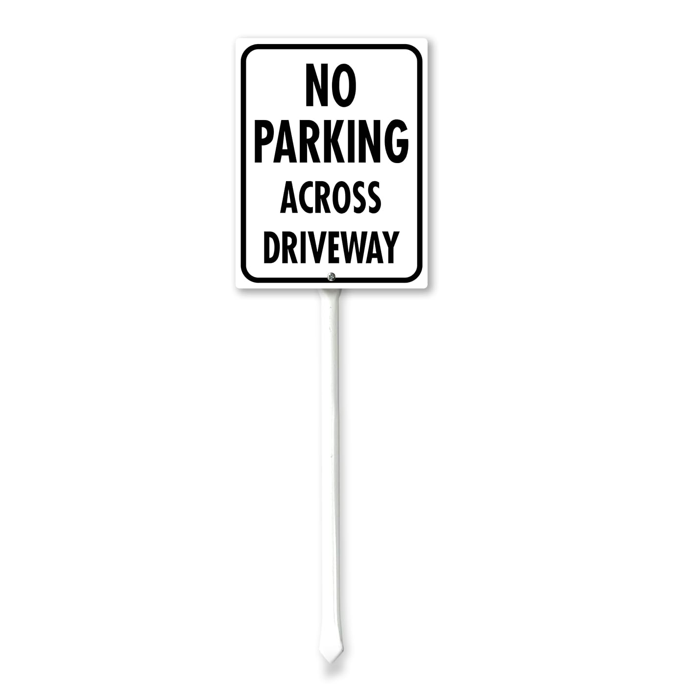 Geroclonup No Parking Across Driveway Yard Sign with Stake 8x12inch Yard Decoration Rustproof Outdoor Aluminum Sign for Yard Garden Lawn Street Outdoor