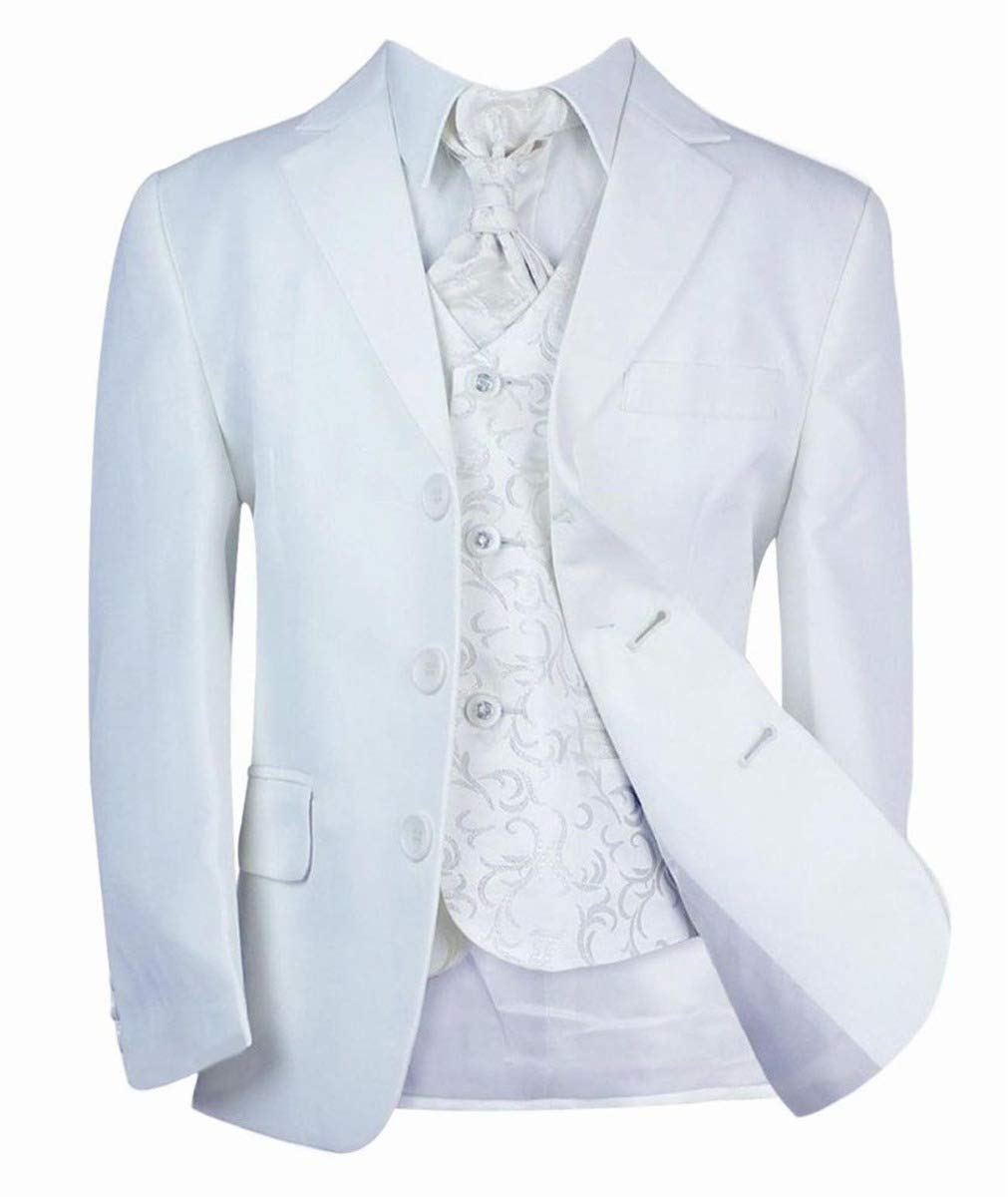 Ensemble Costume 5 Pièces Garçon Communion - Costume Formel Ajusté Avec Gilet Et Cravate, Élégant