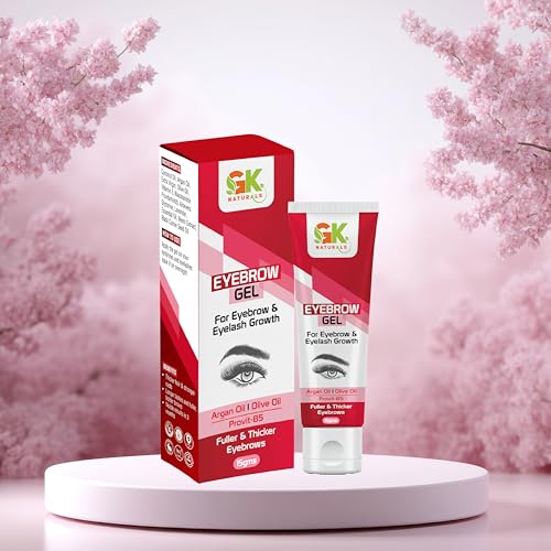 Image of GK Naturals Eyebrow & Eyelash Growth Gel | Argan oil,pro vit B-5,Olive oil| 100% Herbal Formula for Thick, Long & Healthy Lashes - 15 g