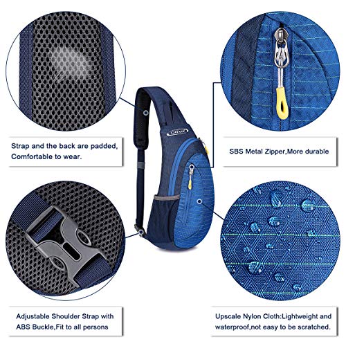 G4Free Unisex Shoulder Backpack, Mini Casual Cross Body Bag Outdoor Sling Backpack Chest Pack Blue for Cycling Hiking… - Image 6