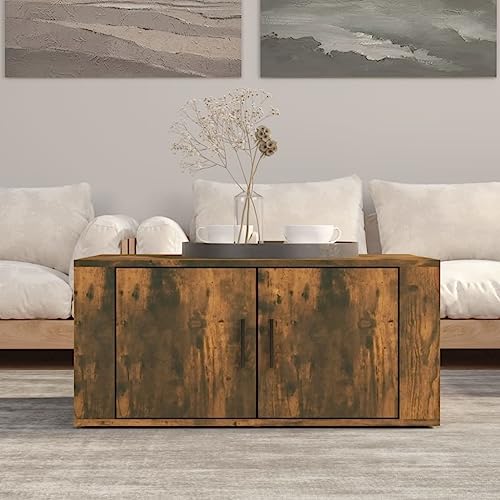 Mokuyary Couchtisch Räuchereiche 80x50x36 cm Holzwerkstoff, Wohnzimmertisch Couch Tisch für Wohnzimmer, Büro, Kleine Räume Sofatisch