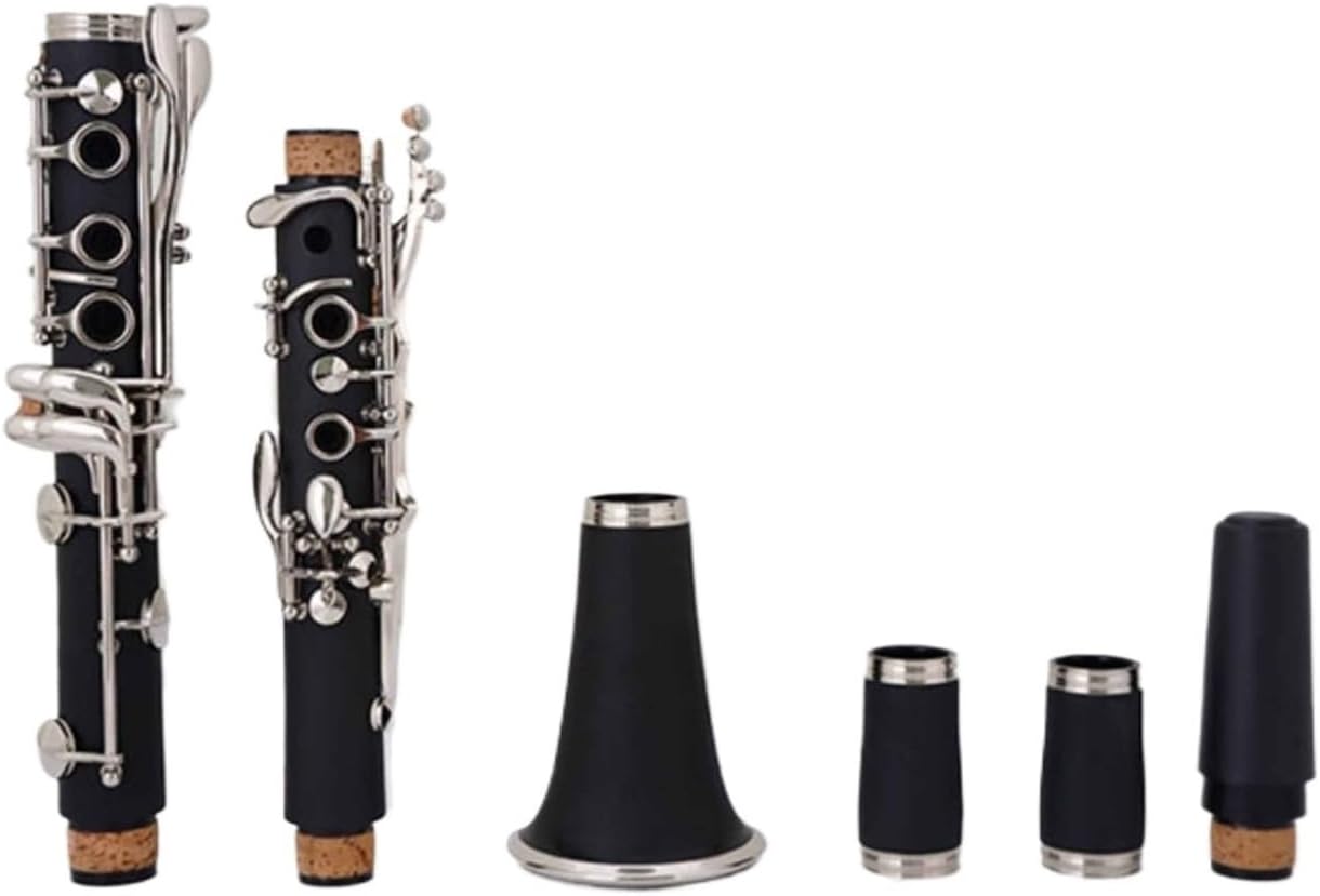 Clarinet B Flat Instrument Beginner Exam Performance ABS Bakelite Solid Nickel Silver Plated(E)