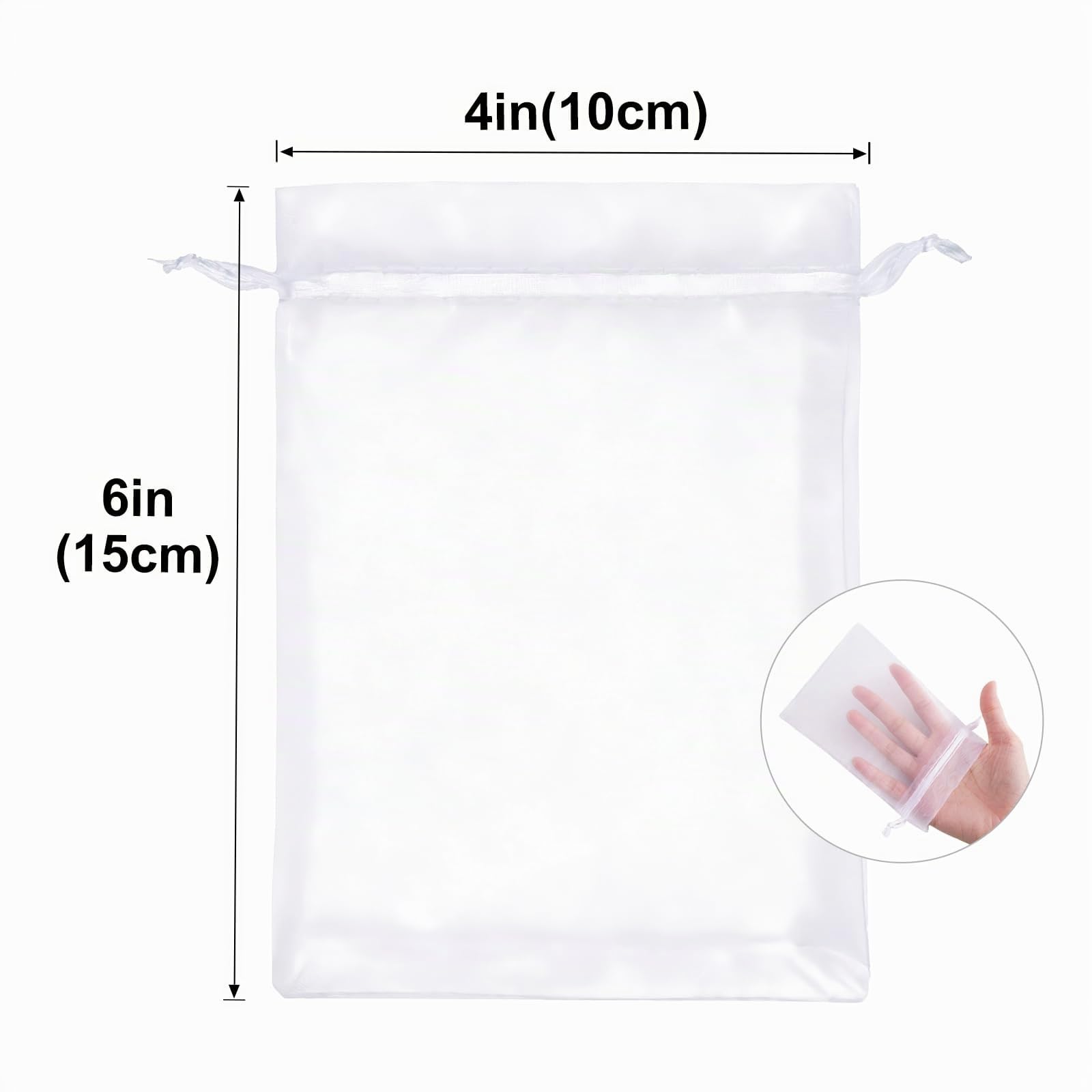 G2PLUS 100PCS Bolsas de Organza Blancas: 10x15cm Bolsas de Organza de Regalo con Cordón para Boda Favores Joyas y Dulces
