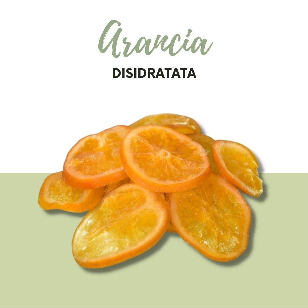 NATURA D'ORIENTE – Arancia Disidratata a Fette 1000g | Fette di Arancia con Zucchero di Canna | Guarnizione per Cocktail, Dolci | Snack Fruttato Agrumato.