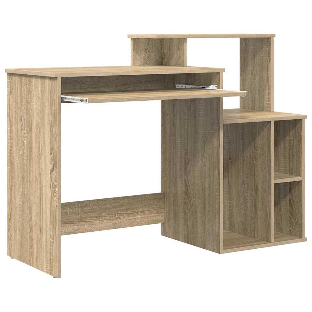 Scrivania con vano portaoggetti, in rovere Sonoma, 120,5 x 44 x 88,5 cm, materiale in legno, scaffale, casa, ufficio, design moderno, versatile, per camera da letto, studio