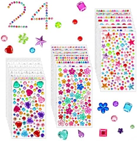 8104 Pcs Gem Stickers, Self Adhesive Rhinestone Jewel Stick for Crafts