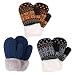 3 Pairs Boys Sherpa Lined Knit Mittens, Navy+Fair Isle/Black+Fair Isle/Mocha