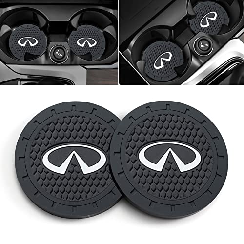 Car Cup Holder Coaster for Infiniti Q50 FX35 FX37 F50 QX70 QX60 EX35 Logo Recessed Silicone Cupholder Coaster Interior Accessories 2.75in 3Pieces