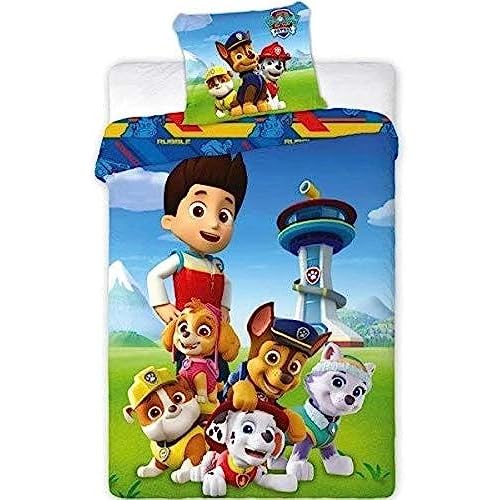 Bettwäsche-Set Paw Patrol, 100x135cm 40x60 cm, 100% Baumwolle,