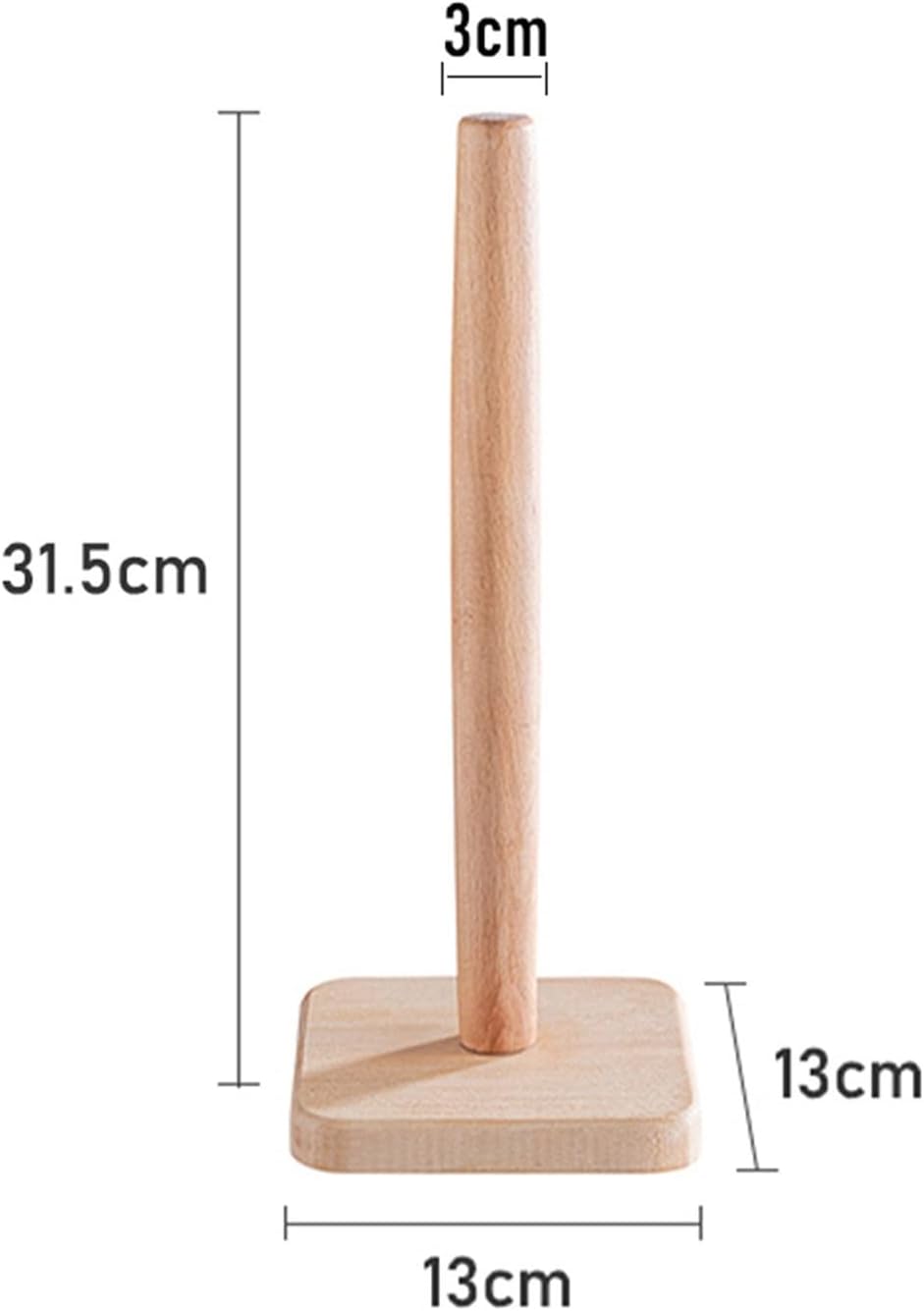 2 Pack Wooden Paper Towel Holder, Kitchen Countertop Beech Paper Towel Stand, Rustic Farmhouse Roll Tissue Holder,Household or Commercial Use