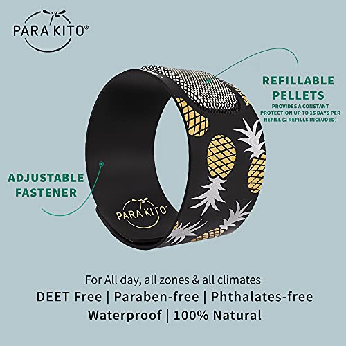 Para'kito Mosquito Insect & Bug Repellent Wristband - Waterproof, Outdoor Pest Repeller Bracelet W/Natural Essential Oils - Gold Edition Party Wristbands (Manila) #TOP1