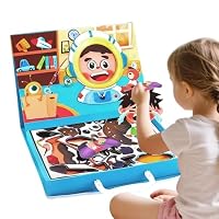 Puzzle Magnétique Visage Enfant – Boîte Magnétique Double Face avec Tableau à Dessin et Pièces Magnétiques, Jeu Créatif pour Expressions Faciales, Activité Montessori pour Voyage, Maison et École