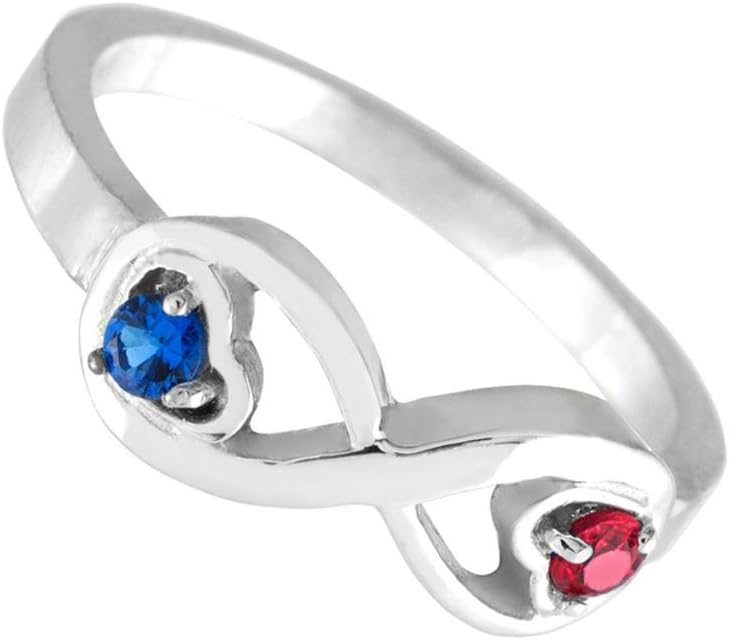 925 Sterling Silver Mix-and-Match Birthstone CZ Mother's Infinity Ring