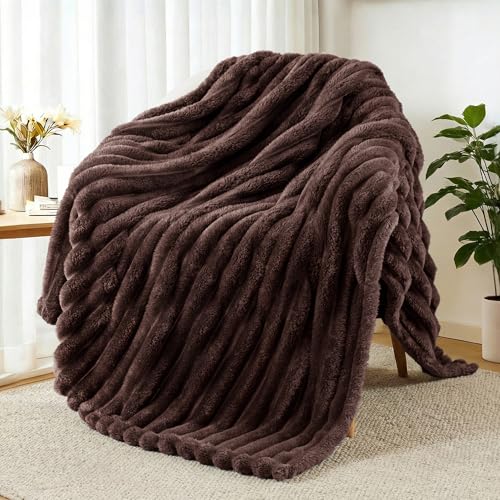 Exclusivo Mezcla Couverture Polaire, Plaid Canapé en Rayé, Couverture de Lit Super Douce en...