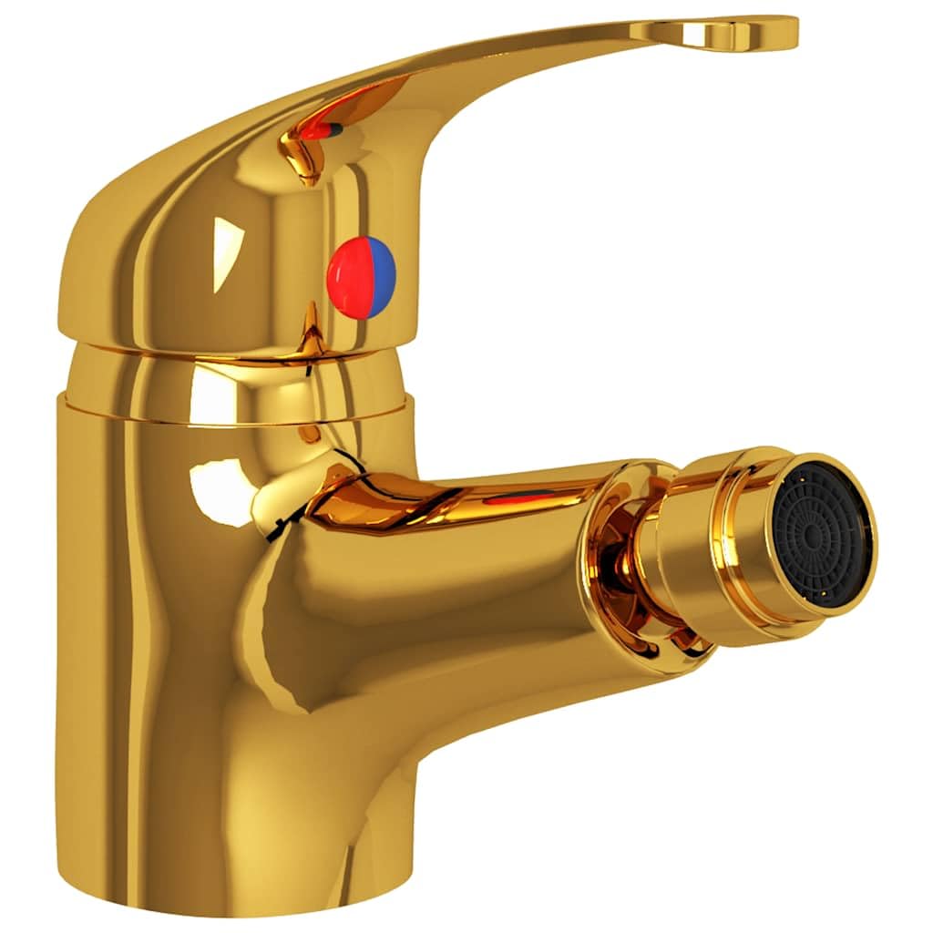 vidaXL Rubinetto Miscelatore per Bidè Oro 13x12 cm