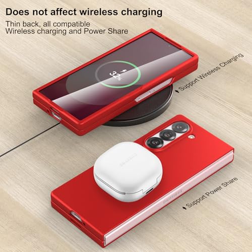 Coque Galaxy Z Fold 6 rigide et premium en polycarbonate mat rouge - 5