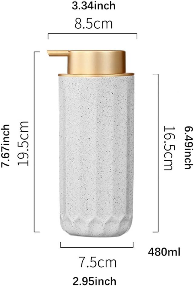 Soap Dispenser Multifunctional Bathroom Ceramic Soap Dispenser Hand Soap Shampoo Shower Gel Refill Bottle Foam Press Bottle Bathroom Soap Dispensers(B)