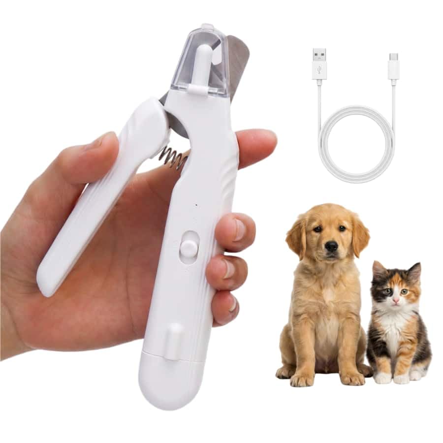 Dr.Pfoten LichtSchere Pro——Hunde Krallenpflege Werkzeug Mit LED Beleuchtung Fuer Komfortable Anwendung Im Alltag (Weiß)