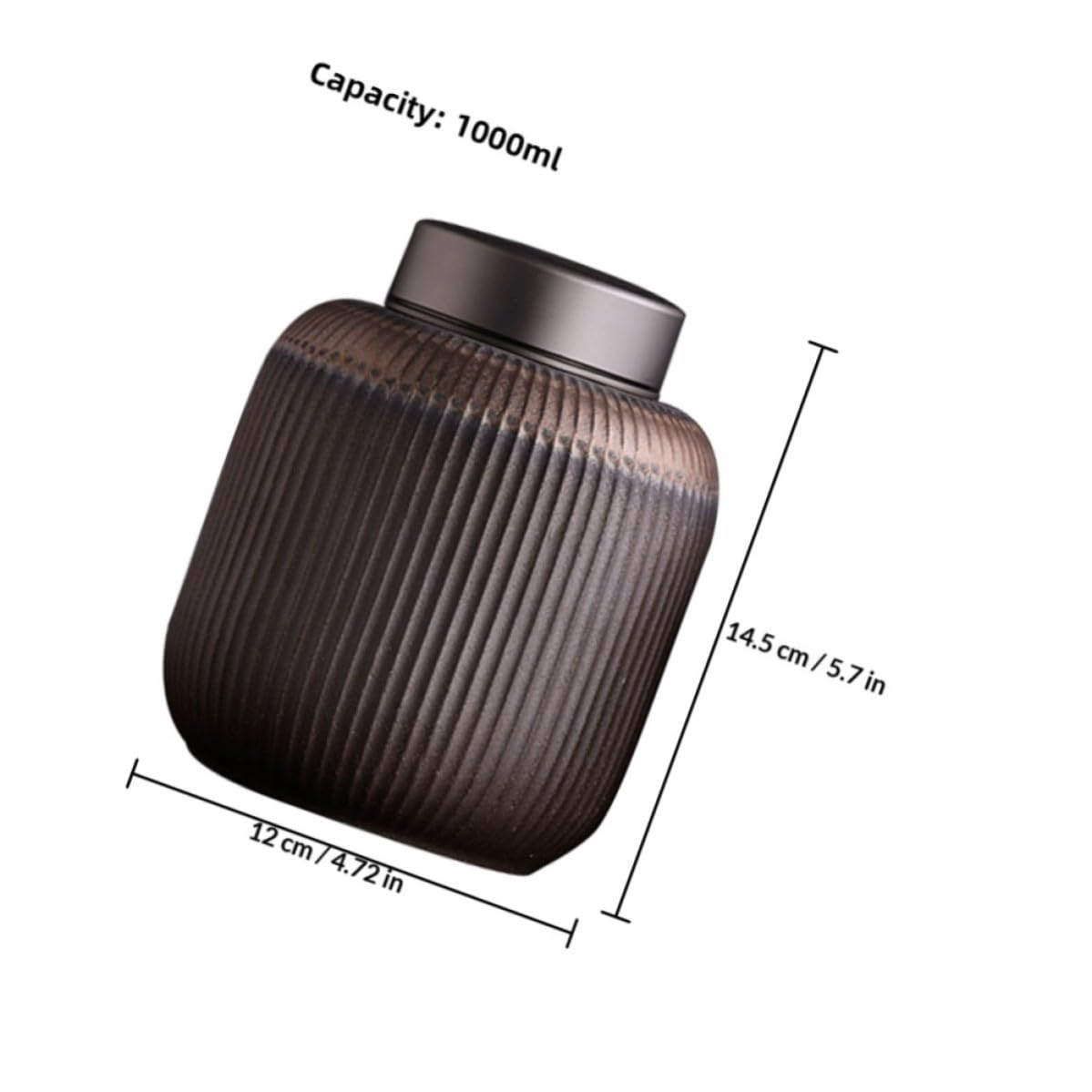 Tarro de Cerámica Tapa para Almacenar Té Suelto y Alimentos Secos, Capacidad 600ml y 1000ml, Diseño Portátil y Mantiene la Frescura y Sequedad