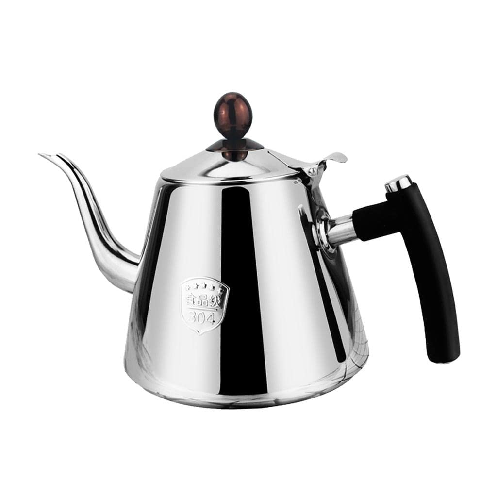 Bouilloire à café en acier inoxydable brillant au design ergonomique chic