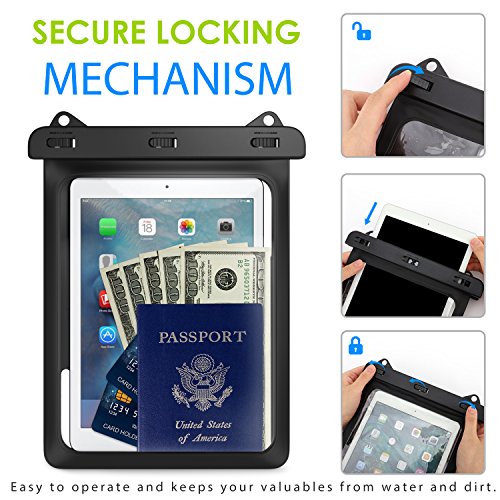 Moko Waterproof Tablet Case, Tablet Pouch Dry Bag For Ipad Mini 6, Ipad 9, Ipad 9.7 6/5/4/3/2, Ipad Pro 9.7, Ipad Air 5 10.9/3/2, Samsung Tab S4/ S3/ S2/Tab A 9.7, Galaxy Note 8, Tab E 9.6 #TOP6