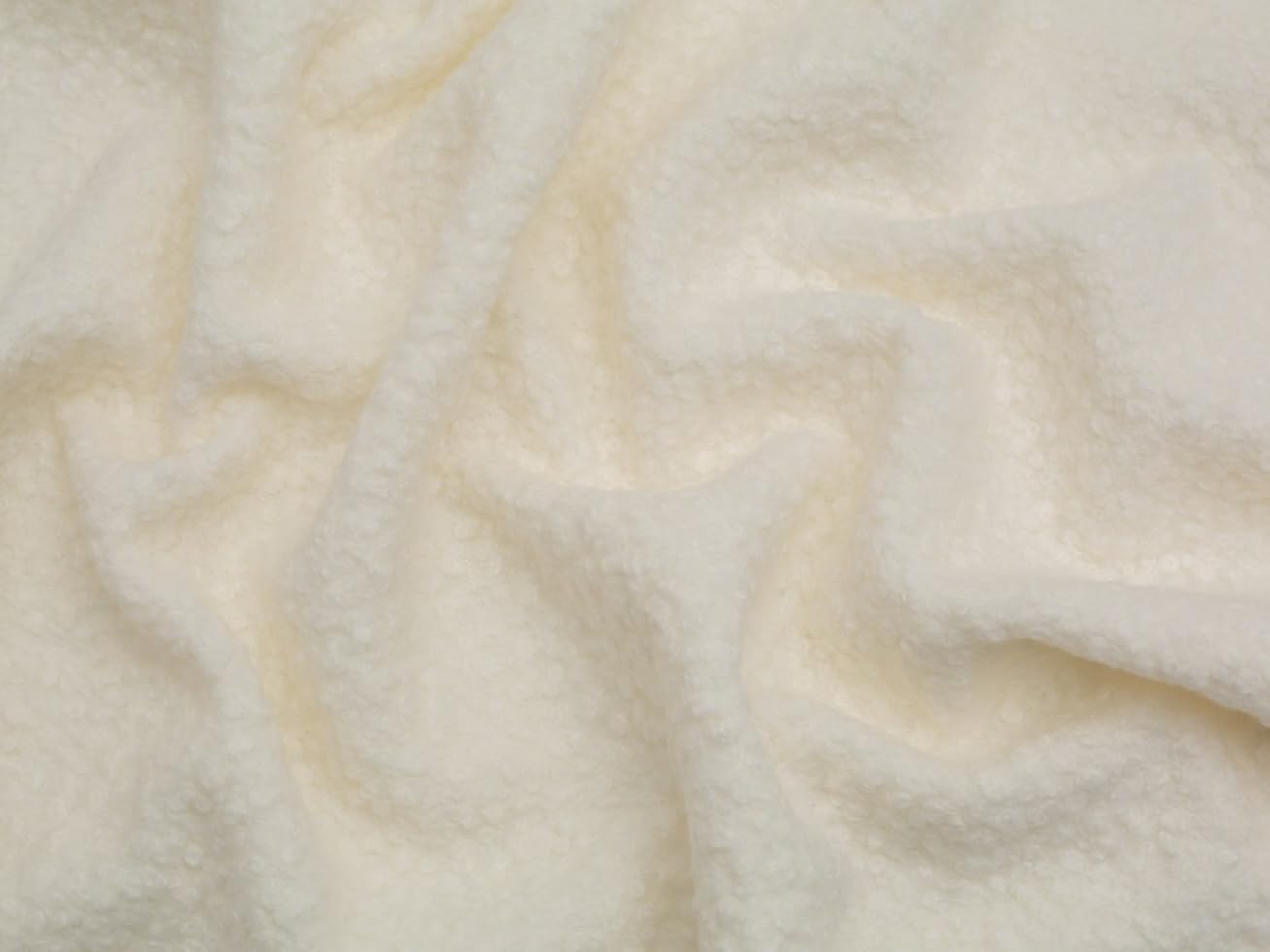 Minerva Boucle Stretch Knit Coating Fabric Cream - per metre