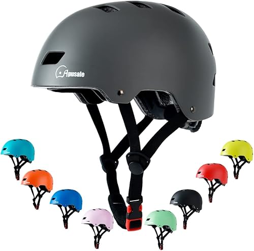 Bike Skateboard Helmet, Adjustable and Multi-Sport for Skate Scooter, 3 Sizes for Adult Youth Kids Toddler