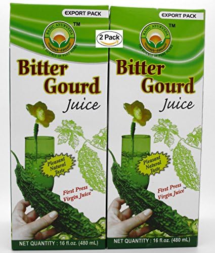 Bitter Melon Juice Karela Juice Bitter Gourd Juice 16 Oz 2 Pack First Press Virgin Juice from Basic Ayurveda
