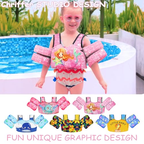 image for Chriffer Kids Swim Vest Life Jacket for 30-55 Pounds Boys and Girls, T