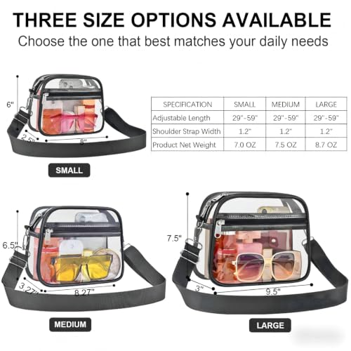 Image of USPECLARE Clear Bag for Stadium Events Clear Sports Fan Handbags Purses