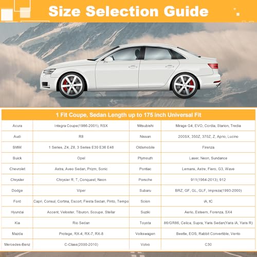 GUNHYI 16 Layers Car Cover for Coupe Sports Sedan Waterproof All Weather, Universal Fit Audi TT, BMW Z4, Subaru BRZ, Toyota 86/GR86/Celica/Supra, Mazda RX-7/RX-8, Hyundai Accent, Dodge Viper etc. - Image 6