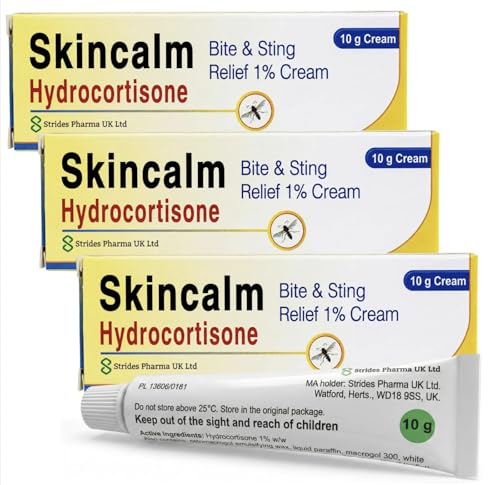 Image of Hydrocortisone Cream 1% w/w Bite & Sting Cream – Mosquito & Bee Sting Relief, Itchy Skin & Redness Solution | 3 × 10g Tubes | HydraSole Bundles – Packaging May Vary