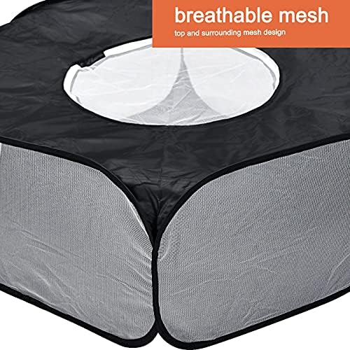 Small Animal Playpen, Hamster Guinea Pig playpen, Breathable Pet Playpen Portable Reptiles Cage Foldable Pop-Up Exercise Fence Outdoor Indoor Pet Tent for Rabbits, Chinchillas Hedgehogs (Black)