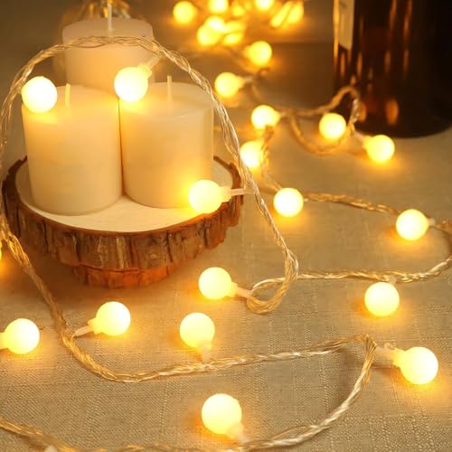 Desidiya® 16 LED Snowball String Lights Warm White 3 Meter Plug-in Fairy Hanging Lighting for Birthday, Festival, Wedding, Party for Home, Patio, Lawn Decoration Plug in