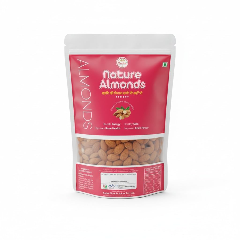 Anika's Nature Premium Almonds – 200g | Crunchy & Nutritious Dry Fruits | Rich in Protein & Fiber (pouch)-image-14